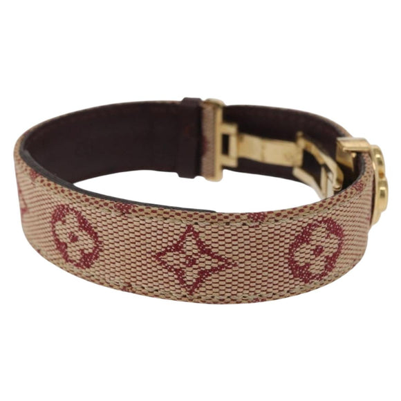 LOUIS VUITTON Monogram Mini Goodluck Bracelet Red M64542 LV Auth bs32744