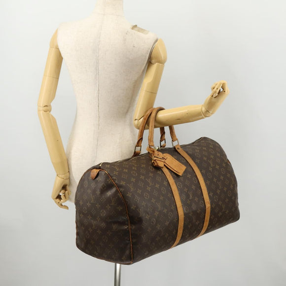 LOUIS VUITTON Monogram Keepall 55 Boston Bag M41424 LV Auth bs32746