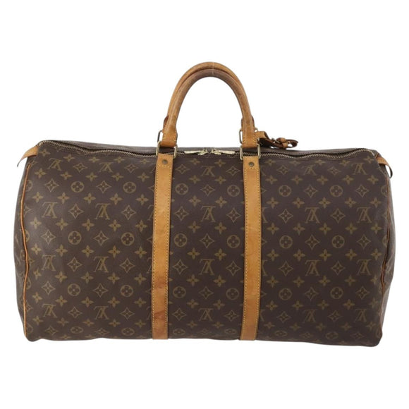 LOUIS VUITTON Monogram Keepall 55 Boston Bag M41424 LV Auth bs32746