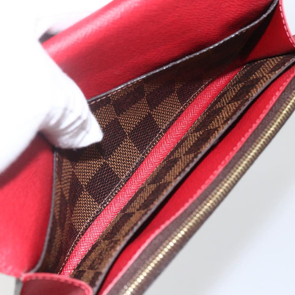 LOUIS VUITTON Damier Ebene Portefeuille Emilie Long Wallet N63544 Auth bs32762