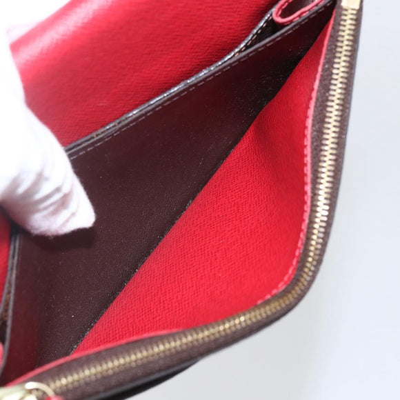 LOUIS VUITTON Damier Ebene Portefeuille Emilie Long Wallet N63544 Auth bs32762