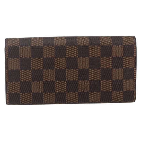 LOUIS VUITTON Damier Ebene Portefeuille Emilie Long Wallet N63544 Auth bs32762