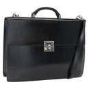 Salvatore Ferragamo Business Bag Leather Black Silver Auth bs32765-1