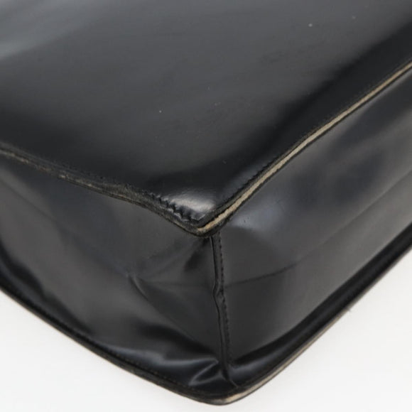 Salvatore Ferragamo Business Bag Leather Black Silver Auth bs32765