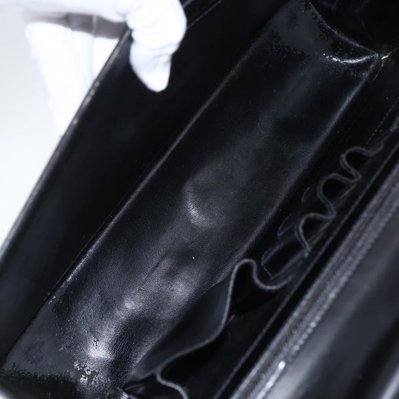 Salvatore Ferragamo Business Bag Leather Black Silver Auth bs32765