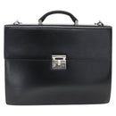 Salvatore Ferragamo Business Bag Leather Black Silver Auth bs32765-13