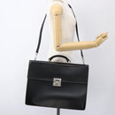 Salvatore Ferragamo Business Bag Leather Black Silver Auth bs32765-27