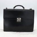 Salvatore Ferragamo Business Bag Leather Black Silver Auth bs32765-12