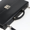 Salvatore Ferragamo Business Bag Leather Black Silver Auth bs32765-6
