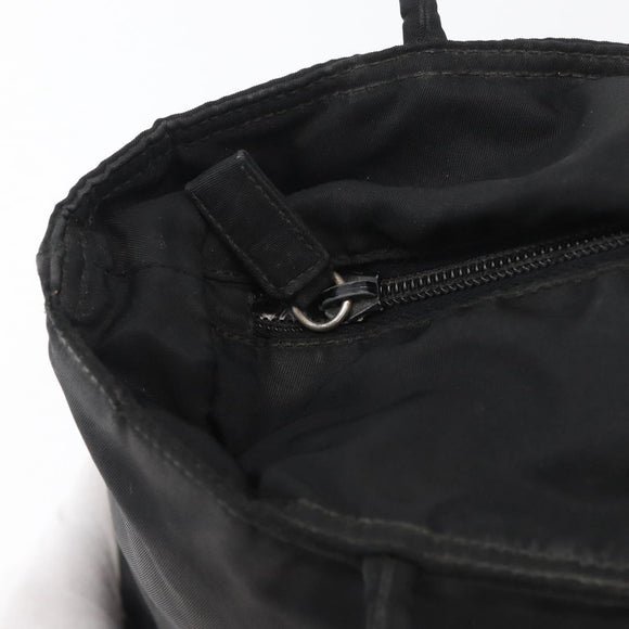 PRADA Tote Bag Nylon Black Silver Auth bs32768