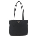 PRADA Tote Bag Nylon Black Silver Auth bs32768-13