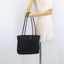 PRADA Tote Bag Nylon Black Silver Auth bs32768-26