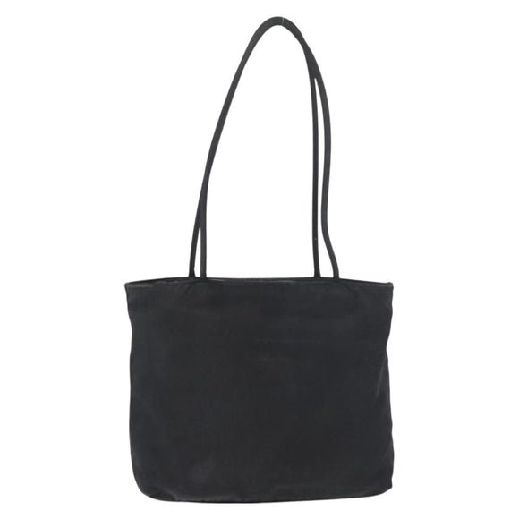 PRADA Tote Bag Nylon Black Silver Auth bs32768