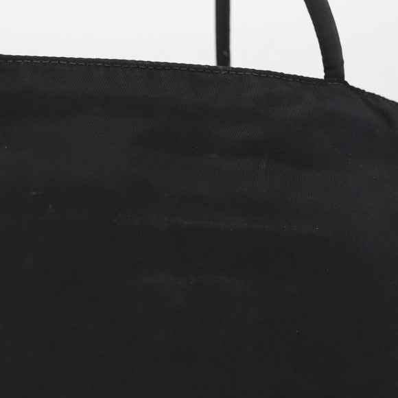PRADA Tote Bag Nylon Black Silver Auth bs32768