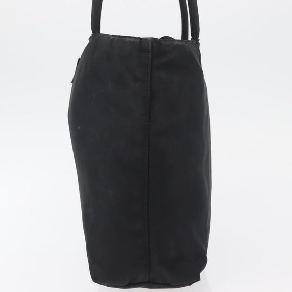 PRADA Tote Bag Nylon Black Silver Auth bs32768