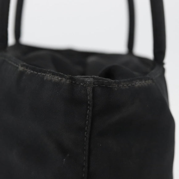 PRADA Tote Bag Nylon Black Silver Auth bs32768