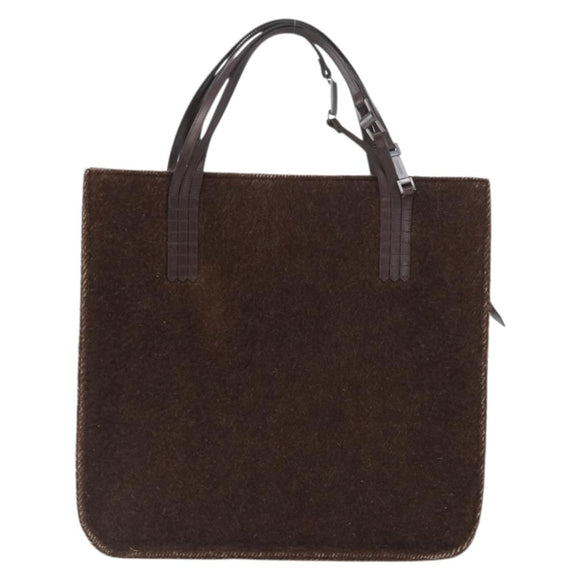CHANEL Tote Bag Mouton Brown CC Auth bs32769