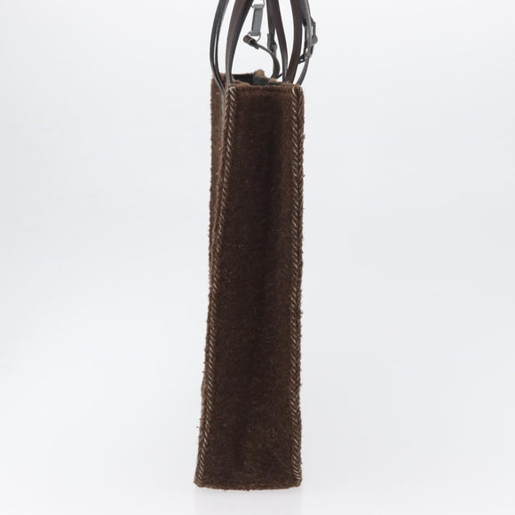 CHANEL Tote Bag Mouton Brown CC Auth bs32769