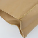 CHANEL Tote Bag Leather Beige Gold CC Auth bs32770-11