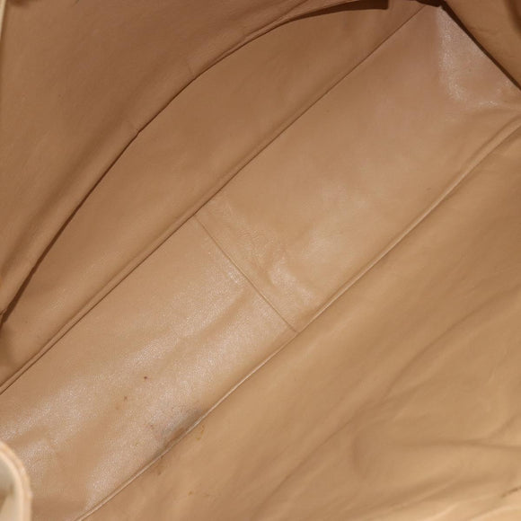 CHANEL Tote Bag Leather Beige Gold CC Auth bs32770