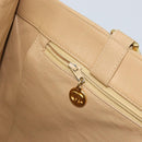 CHANEL Tote Bag Leather Beige Gold CC Auth bs32770-19