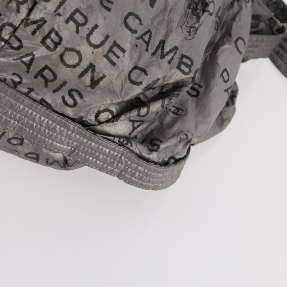 CHANEL Unlimited Shoulder Bag Coated Canvas Silver CC Auth bs32772