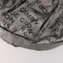 CHANEL Unlimited Shoulder Bag Coated Canvas Silver CC Auth bs32772-13