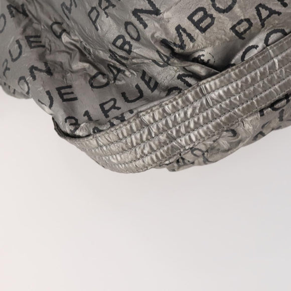 CHANEL Unlimited Shoulder Bag Coated Canvas Silver CC Auth bs32772