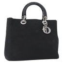 Christian Dior Canage Hand Bag Nylon Black Silver Auth bs32773-1
