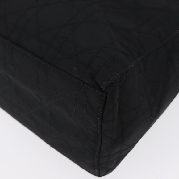 Christian Dior Canage Hand Bag Nylon Black Silver Auth bs32773