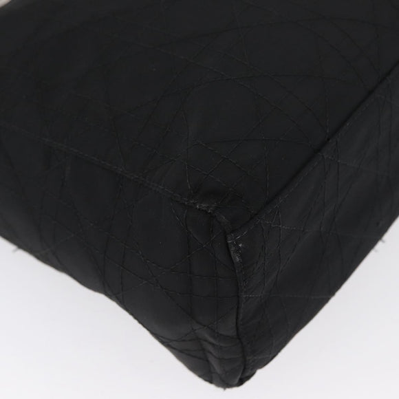 Christian Dior Canage Hand Bag Nylon Black Silver Auth bs32773