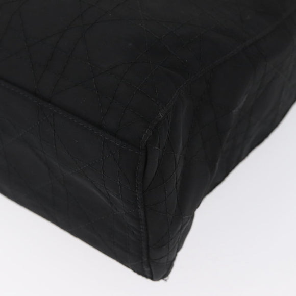 Christian Dior Canage Hand Bag Nylon Black Silver Auth bs32773