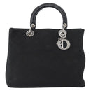 Christian Dior Canage Hand Bag Nylon Black Silver Auth bs32773-2