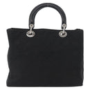 Christian Dior Canage Hand Bag Nylon Black Silver Auth bs32773-3
