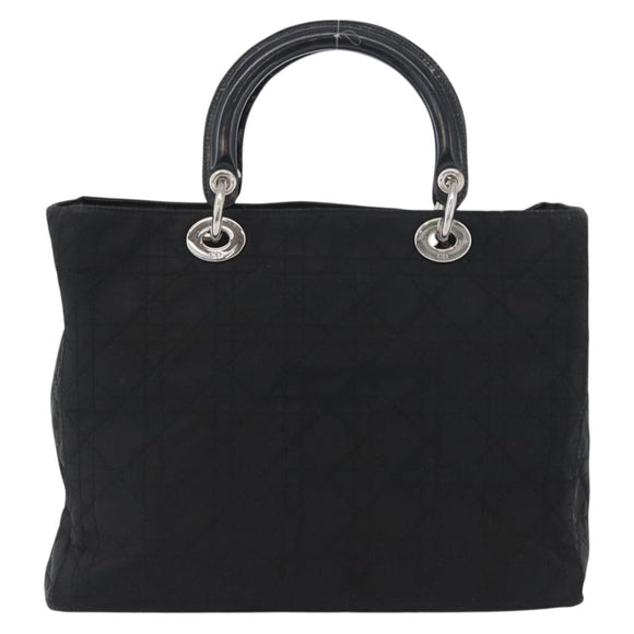 Christian Dior Canage Hand Bag Nylon Black Silver Auth bs32773