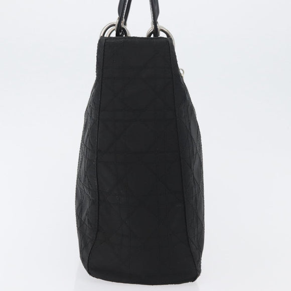Christian Dior Canage Hand Bag Nylon Black Silver Auth bs32773