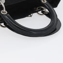 Christian Dior Canage Hand Bag Nylon Black Silver Auth bs32773-7