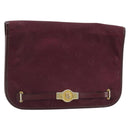 Christian Dior Pouch Canvas Red Gold Auth bs32775-1