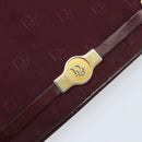 Christian Dior Pouch Canvas Red Gold Auth bs32775-12