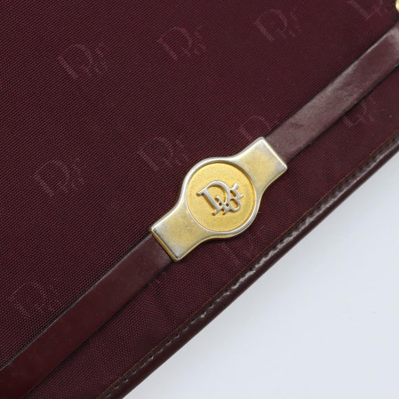 Christian Dior Pouch Canvas Red Gold Auth bs32775