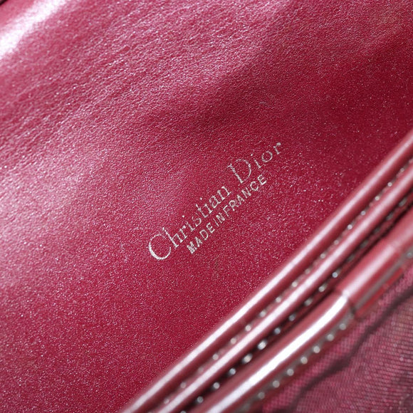 Christian Dior Pouch Canvas Red Gold Auth bs32775