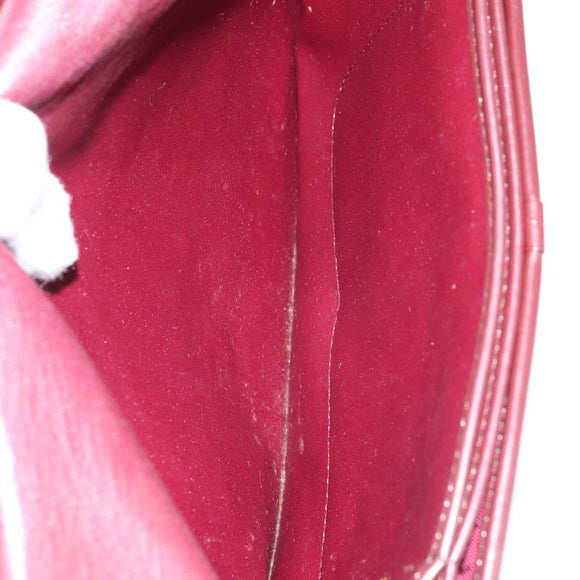 Christian Dior Pouch Canvas Red Gold Auth bs32775