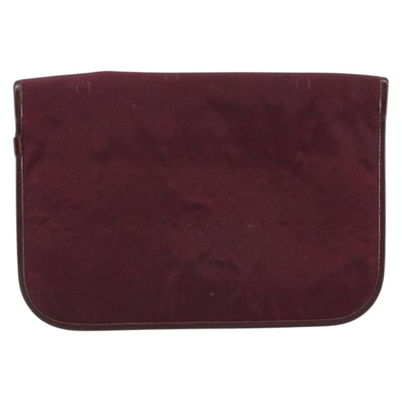Christian Dior Pouch Canvas Red Gold Auth bs32775