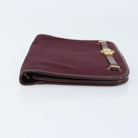 Christian Dior Pouch Canvas Red Gold Auth bs32775
