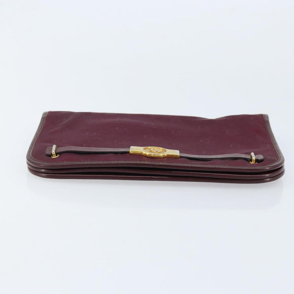 Christian Dior Pouch Canvas Red Gold Auth bs32775