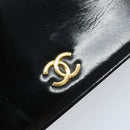 CHANEL Chain Shoulder Bag Patent leather Black Gold CC Auth bs32777-17