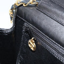 CHANEL Chain Shoulder Bag Patent leather Black Gold CC Auth bs32777-20