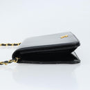 CHANEL Chain Shoulder Bag Patent leather Black Gold CC Auth bs32777-4