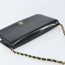 CHANEL Chain Shoulder Bag Patent leather Black Gold CC Auth bs32777-6