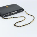 CHANEL Chain Shoulder Bag Patent leather Black Gold CC Auth bs32777-7